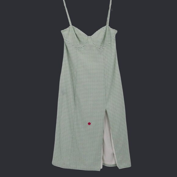 Louna Sweetheart Gingham Dress Womens L Green Coquette Cottagecore Clean‎ Girl - Picture 5 of 16